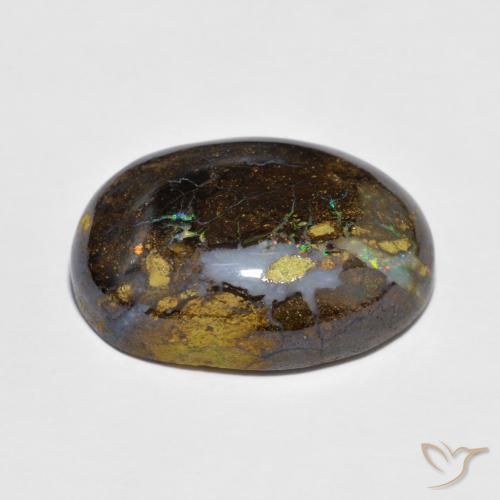 Opale Boulder Multicolore naturelle ovale, 11.57 ct, Opaque