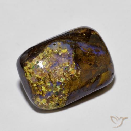 Opale Boulder Multicolore naturelle Coussin, 8.58 ct, Opaque