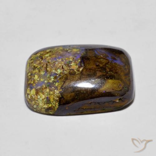 Opale Boulder Multicolore naturelle Coussin, 8.58 ct, Opaque