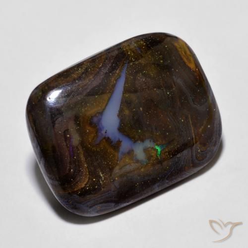 Opale Boulder Multicolore naturelle Coussin, 16.52 ct, Opaque