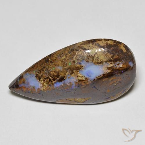 11.36ct Naturel Multicolore Opale Boulder, En forme de poire, Opaque