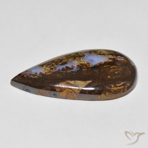 Opale Boulder Multicolore naturelle En forme de poire, 11.36 ct, Opaque