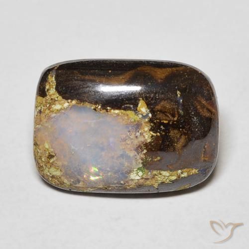 5.41ct Naturel Multicolore Opale Boulder, Coussin, Opaque