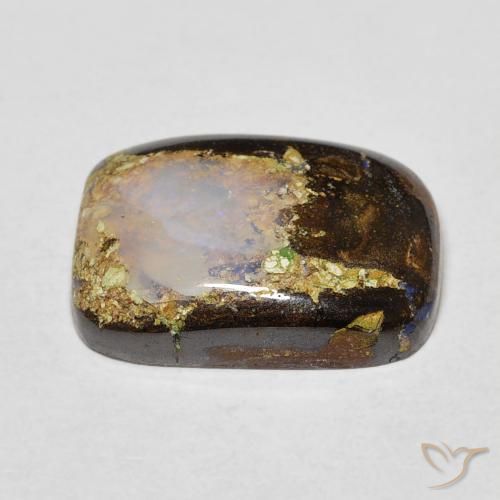 Opale Boulder Multicolore naturelle Coussin, 5.41 ct, Opaque