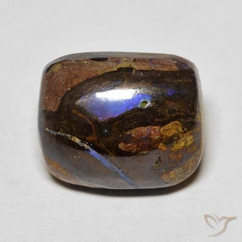 Opale Boulder Multicolore naturelle Coussin, 9.41 ct, Opaque