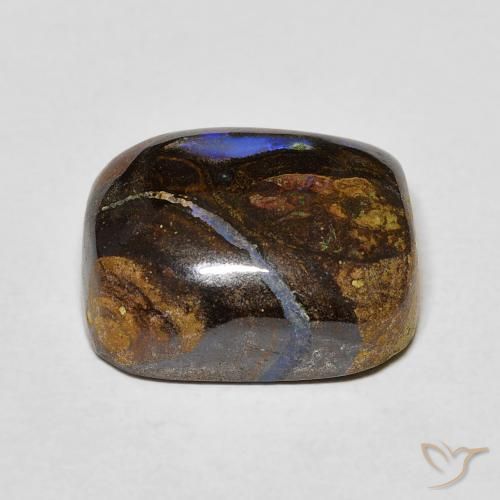 Opale Boulder Multicolore naturelle Coussin, 9.41 ct, Opaque