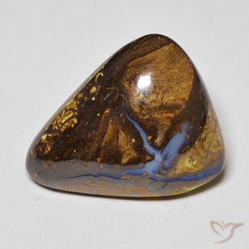 Opale boulder multicolore naturelle trillion, 17,24 ct, opaque