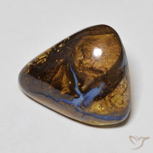 Opale boulder multicolore naturelle trillion, 17,24 ct, opaque