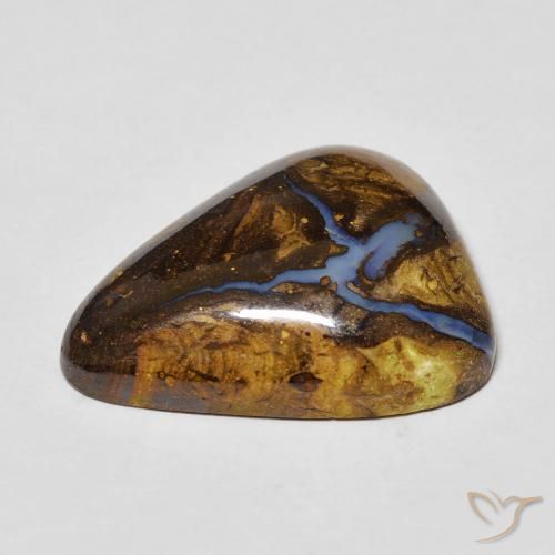 Opale boulder multicolore naturelle trillion, 17,24 ct, opaque