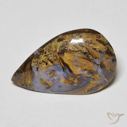 9.98ct Naturel Multicolore Opale Boulder, En forme de poire, Opaque
