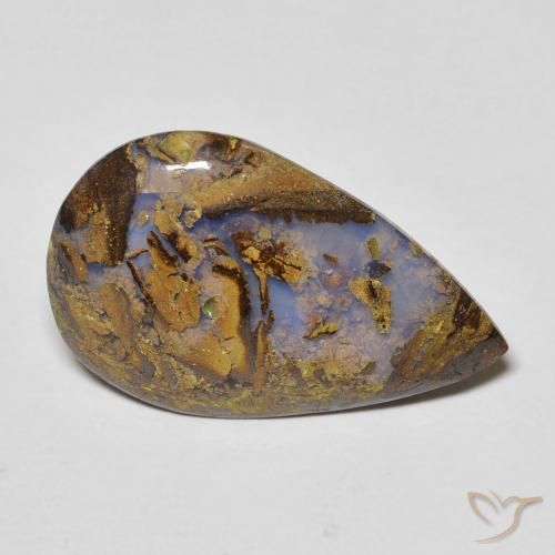 Opale Boulder Multicolore naturelle En forme de poire, 9.98 ct, Opaque