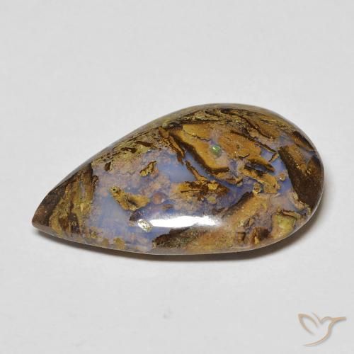 Opale Boulder Multicolore naturelle En forme de poire, 9.98 ct, Opaque