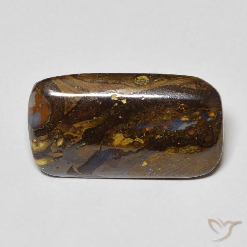 Opale Boulder Multicolore naturelle Coussin, 6.97 ct, Opaque