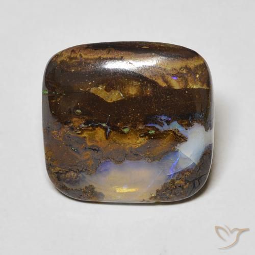 7.13ct Naturel Multicolore Opale Boulder, Coussin, Transparent