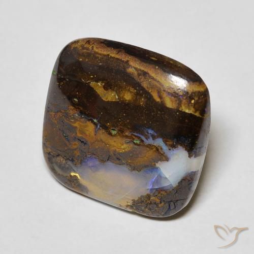 Opale Boulder Multicolore naturelle Coussin, 7.13 ct, Transparent