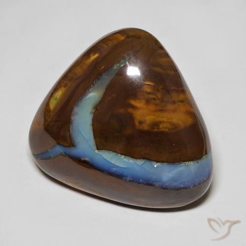 Opale boulder multicolore naturelle trillion, 25,50 ct, opaque