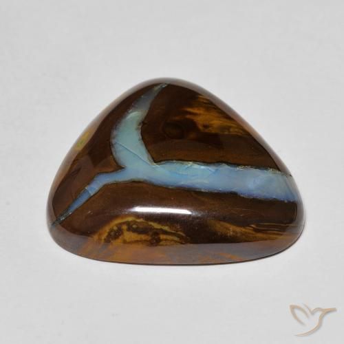 Opale boulder multicolore naturelle trillion, 25,50 ct, opaque
