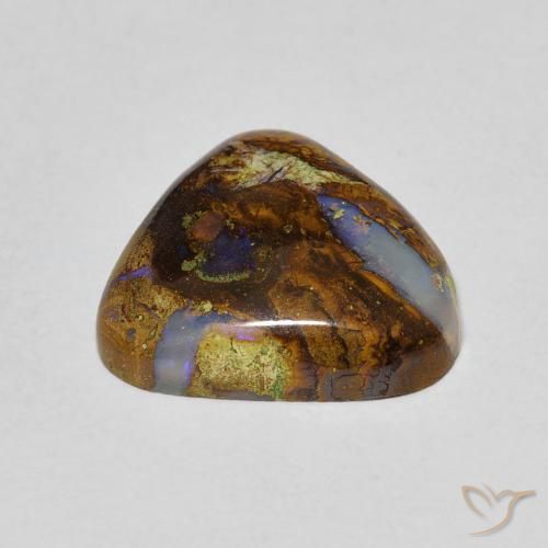Opale Boulder Multicolore naturelle Trillion, 6.17 ct, Opaque