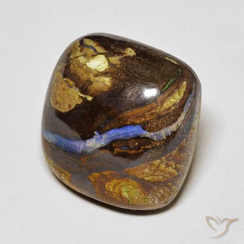 Opale Boulder Multicolore naturelle Coussin, 12.62 ct, Opaque