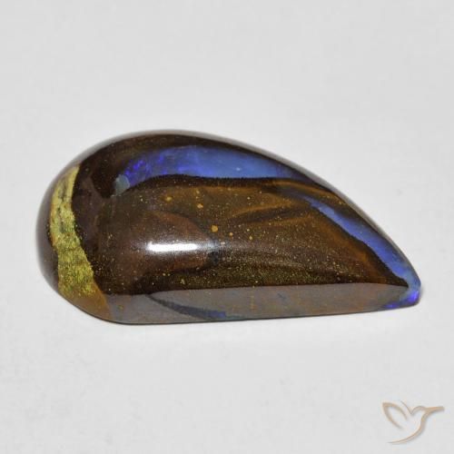 Opale Boulder Multicolore naturelle En forme de poire, 13.03 ct, Opaque