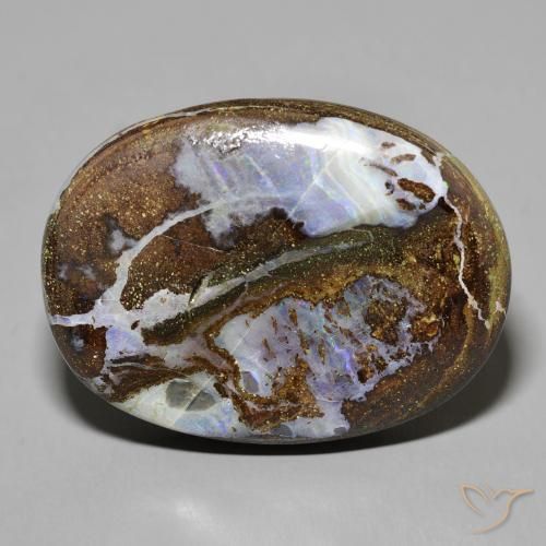 50.24ct Naturel Multicolore Opale Boulder, ovale, Opaque