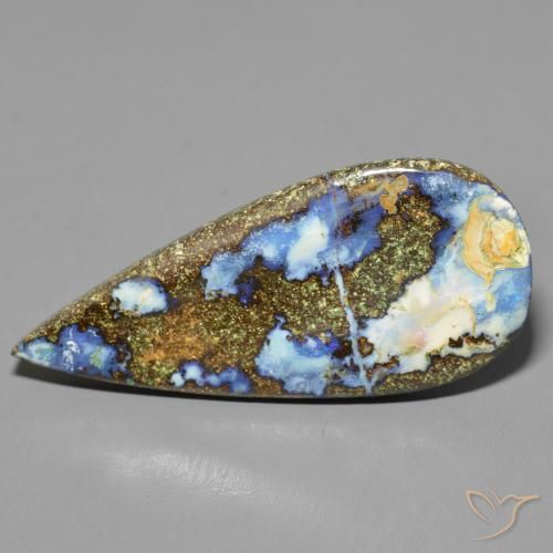 15.73ct Naturel Multicolore Opale Boulder, En forme de poire, Opaque