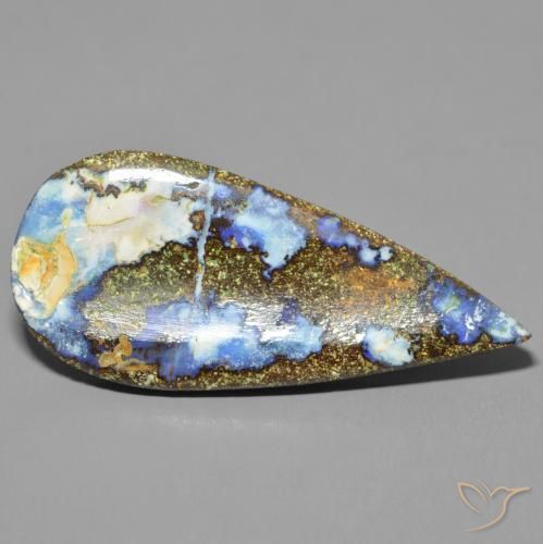 Opale Boulder Multicolore naturelle En forme de poire, 15.73 ct, Opaque