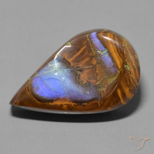 17.20ct Naturel Multicolore Opale Boulder, En forme de poire, Opaque