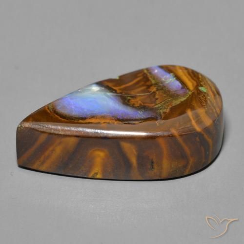 Opale Boulder Multicolore naturelle En forme de poire, 17.20 ct, Opaque