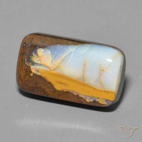 Opale Boulder Multicolore naturelle Coussin, 9.18 ct, Opaque