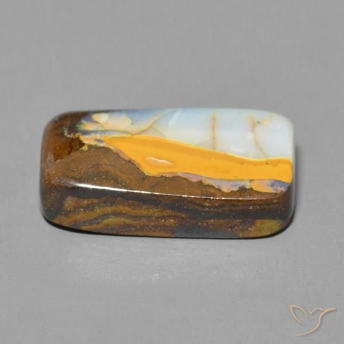 Opale Boulder Multicolore naturelle Coussin, 9.18 ct, Opaque