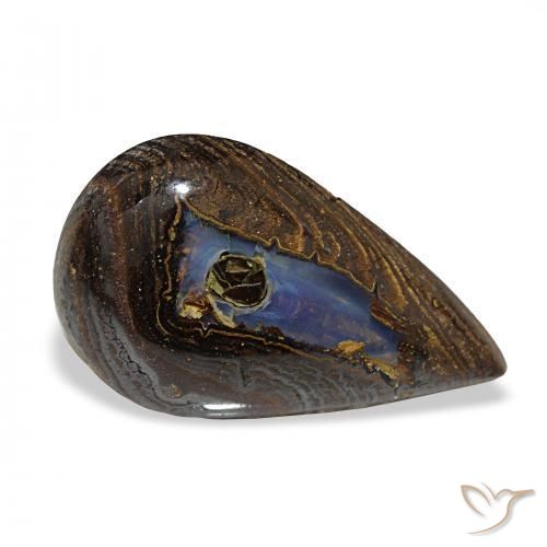 Opale Boulder Multicolore naturelle En forme de poire, 8.90 ct, Opaque