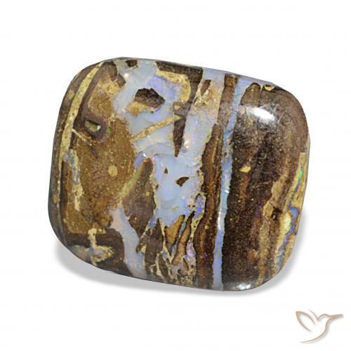 Opale Boulder Multicolore naturelle Coupe coussin, 8.55 ct, Opaque