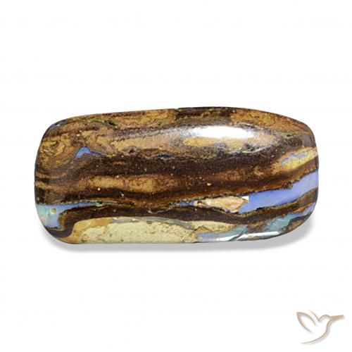 Opale Boulder Multicolore naturelle Coussin, 4.57 ct, Opaque