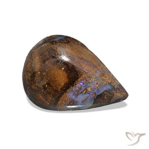 Opale Boulder Multicolore naturelle En forme de poire, 2.53 ct, Opaque