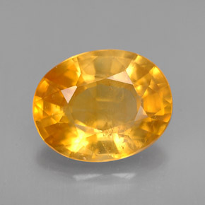 Calcite orange naturelle coupe ovale, 3,73 ct, VS-SI
