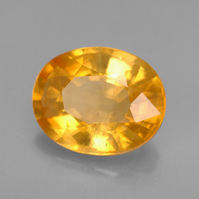 Calcite orange naturelle coupe ovale, 3,73 ct, VS-SI
