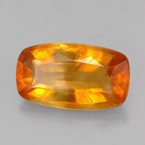 calcite Jaune orange naturelle Coupe coussin, 4.95 ct, VS