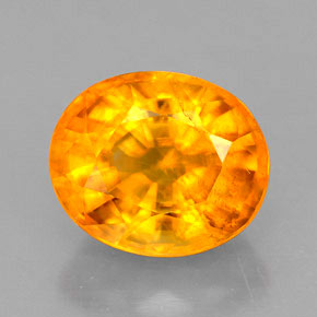 calcite Jaune orange naturelle Coupe ovale, 2.33 ct, VS
