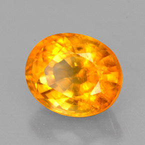 calcite Jaune orange naturelle Coupe ovale, 2.33 ct, VS