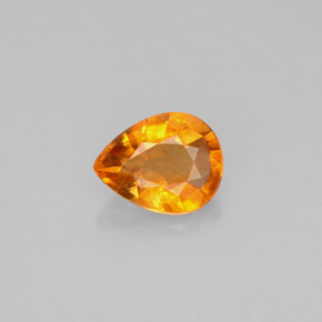 calcite Jaune orange naturelle En forme de poire, 0.76 ct, VS