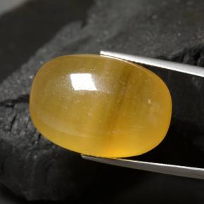 Calcite orange naturelle coupe ovale, 40,17 ct, translucide