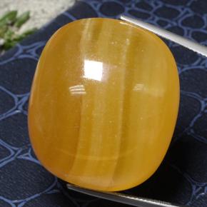 calcite Orange naturelle Coupe coussin, 119.60 ct, Translucide