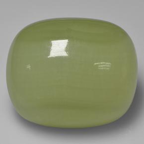 calcite Vert jaunâtre naturelle Coupe coussin, 92.84 ct, Translucide