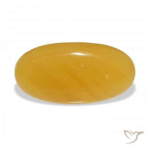 27.29ct Naturel Orange doré calcite, ovale, Translucide, Photo A