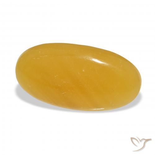 Calcite Orange doré naturelle ovale, 27.29 ct, Translucide