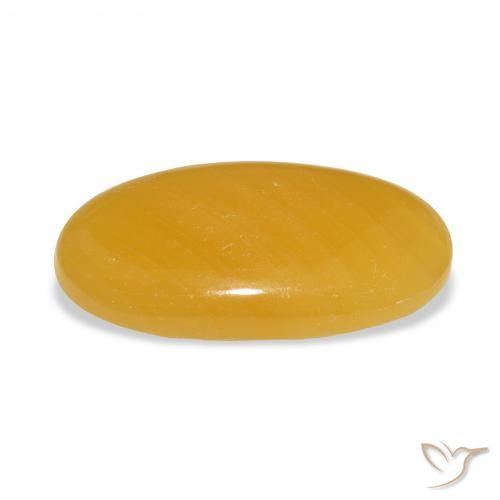 Calcite Orange doré naturelle ovale, 27.29 ct, Translucide