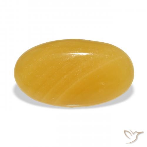 25.97ct Naturel Orange doré calcite, ovale, Translucide, Photo A