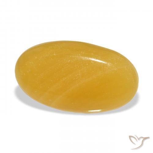 Calcite Orange doré naturelle ovale, 25.97 ct, Translucide