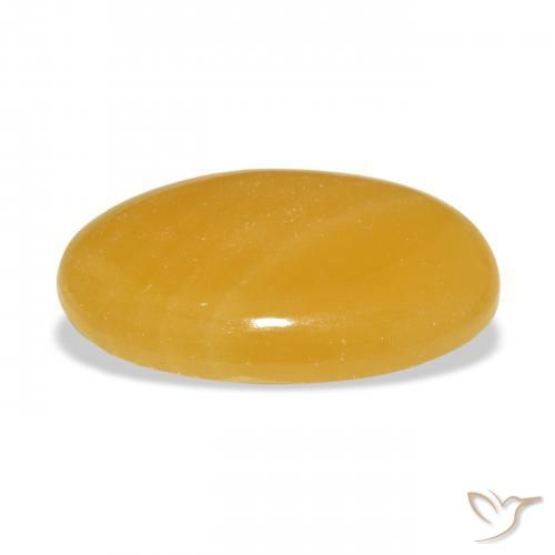 Calcite Orange doré naturelle ovale, 25.97 ct, Translucide